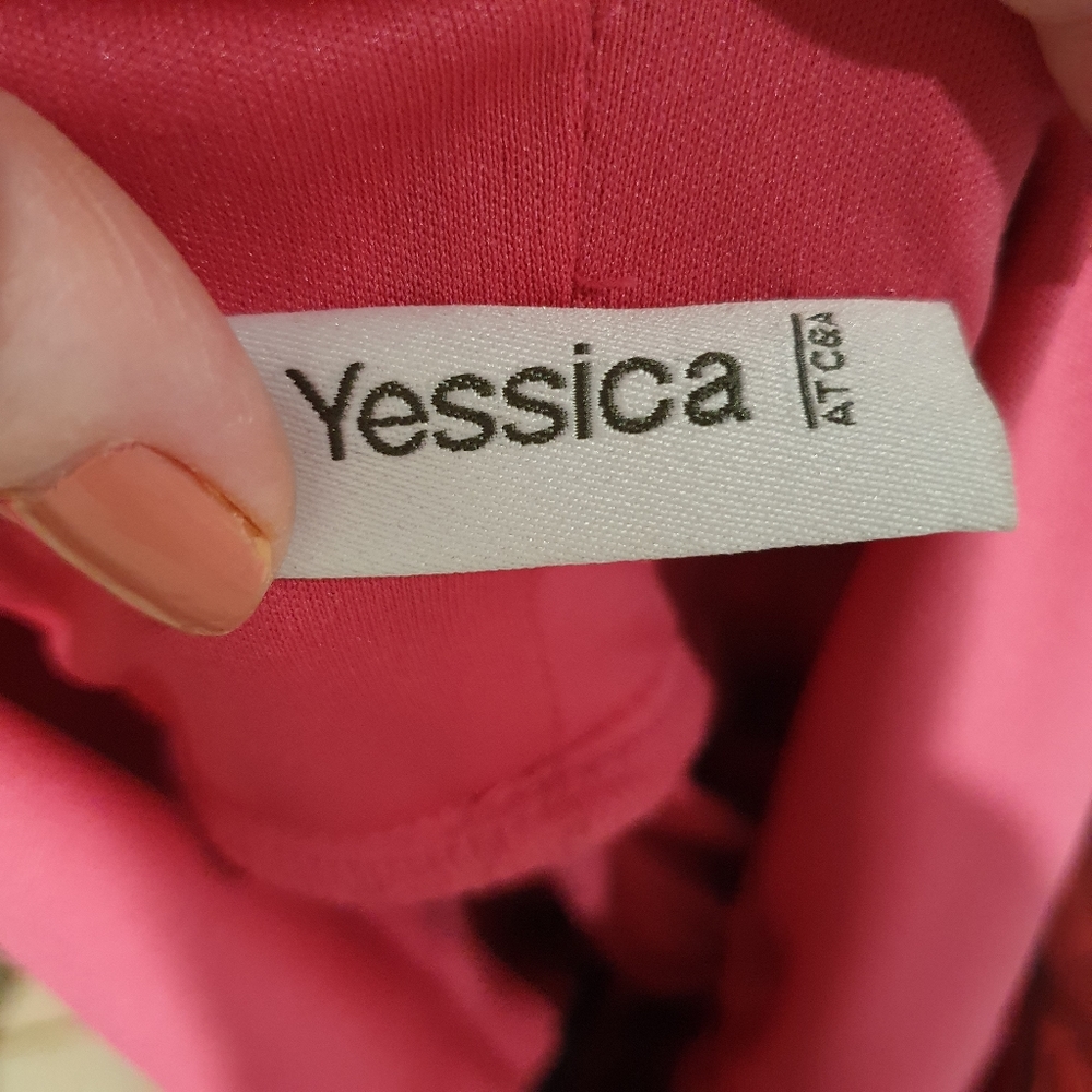 π YESSICA Pink & Black Cocktail Dress Size UK 16 π - Picture 4 of 8